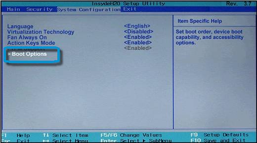 secure boot configuration hp windows 10