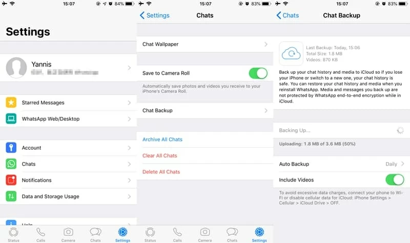 enable iCloud backup
