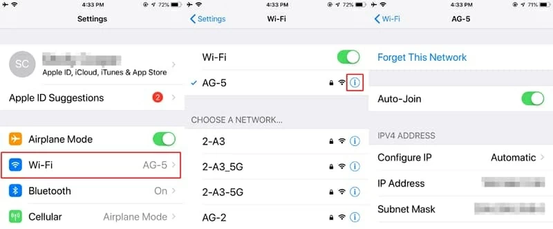 iPhone loses WiFi connection