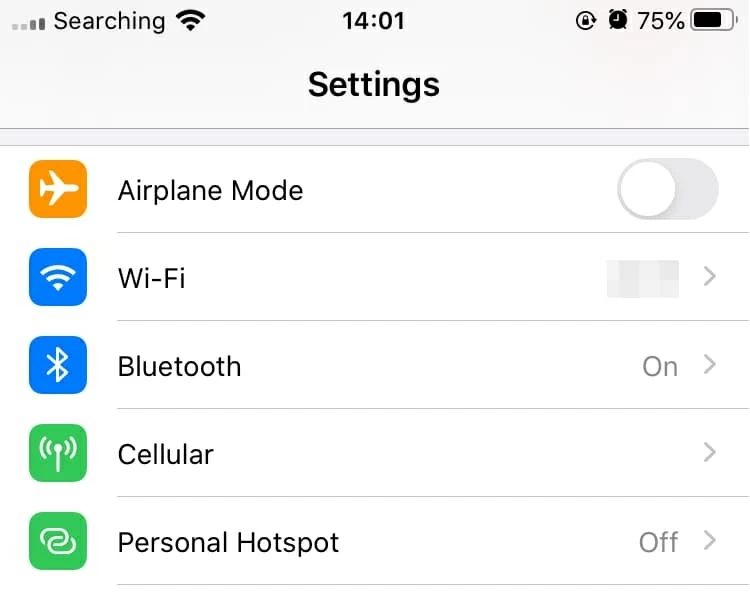 If iPhone Says Searching