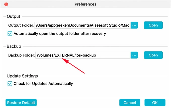 Back Up iPhone to External HD in Catalina and Finder