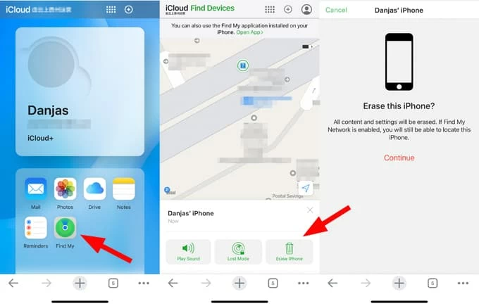 Restore  iPhone to unlock unavailable screen with iCloud