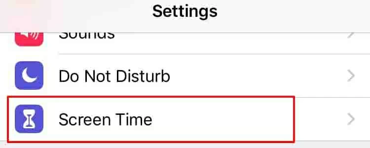 Tap Screen Time in Settings