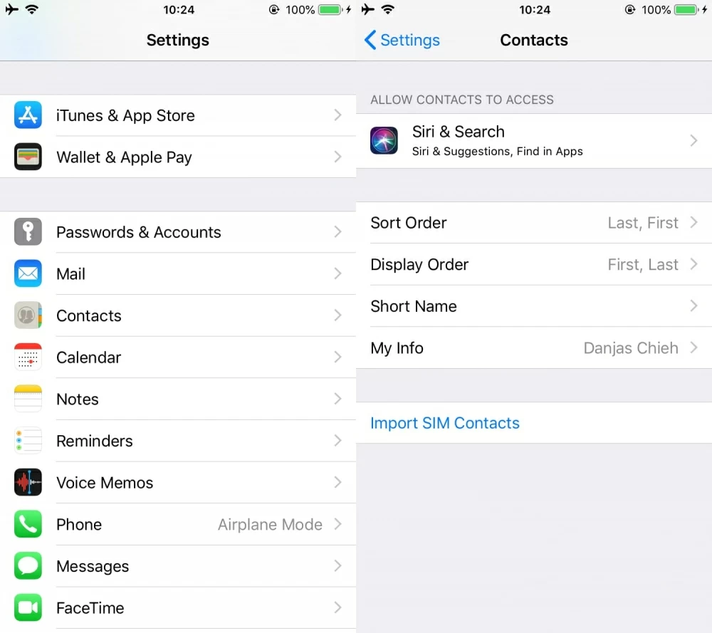 save Samsung Android contacts onto iPhone