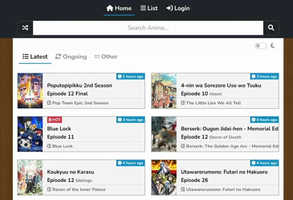 Animedao.to AnimeDao Home =List Login Search Anime i= Latest