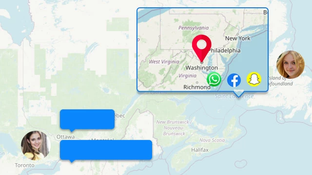 Share Virtual Location on Social Media