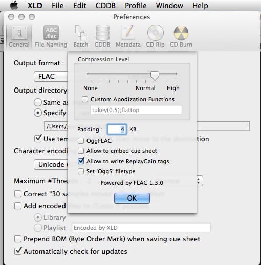 osx convert flac to mp3