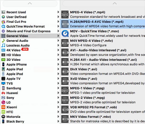 convert AVI to MP4 (H.264/MPEG-4 AVC)