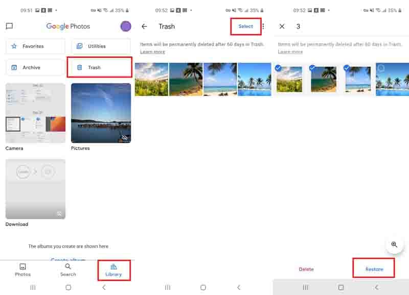 How can I Recover Deleted Photos from Android in Google Photos