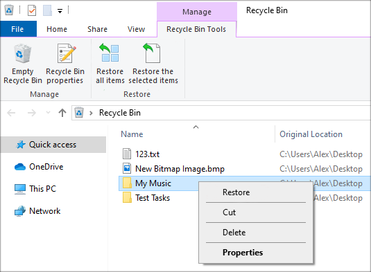 Get Back a Folder Removed from Recycle Bin Windows 7