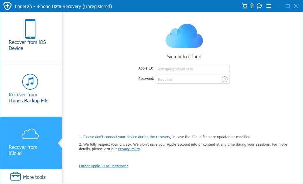 sign in to iCloud with Apple ID