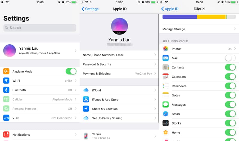 Get back iMessages to iPhone XR from iCloud Backup
