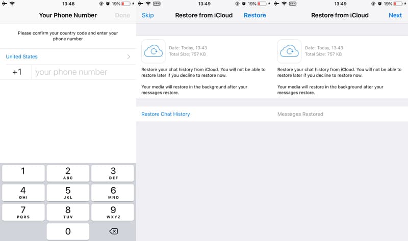 restore WhatsApp messages from iCloud - Official Way