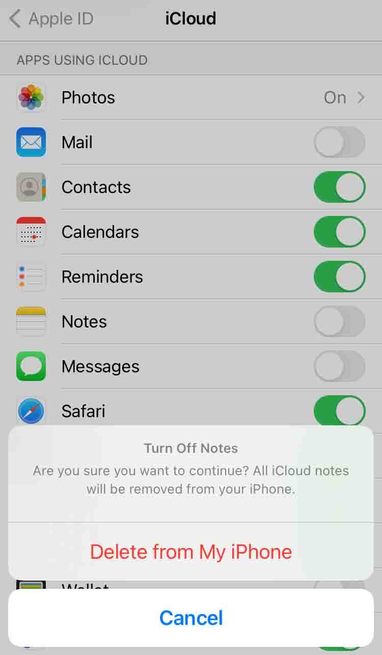 restore deleted notes from icloud