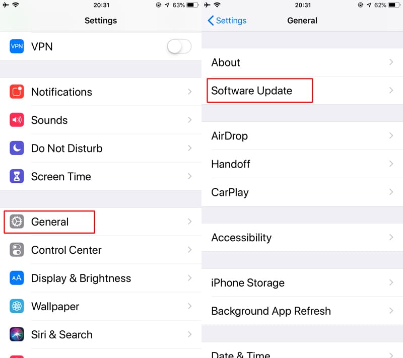 Update iOS to fix an unresponsive iPhone screen