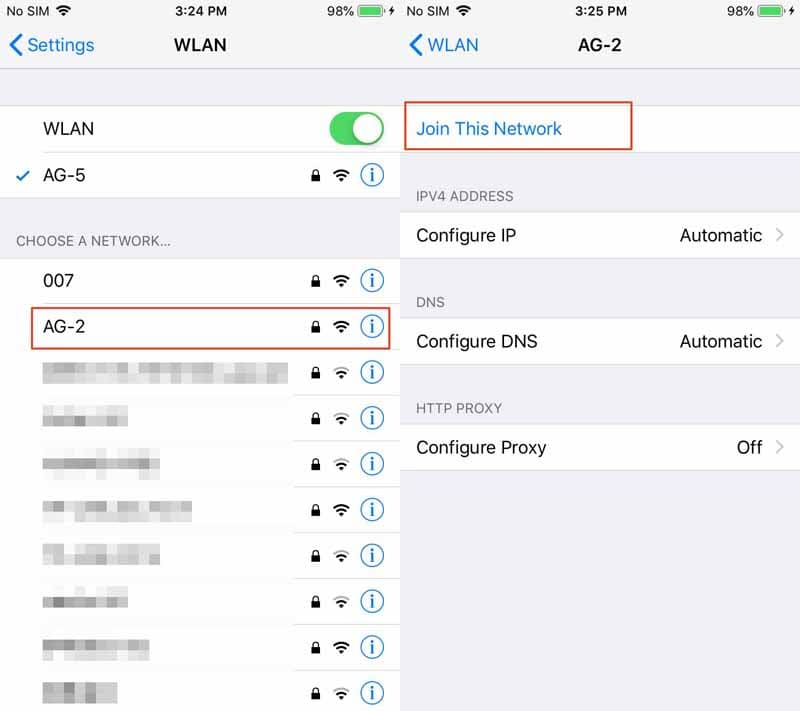 why does my iphone say not connected to network