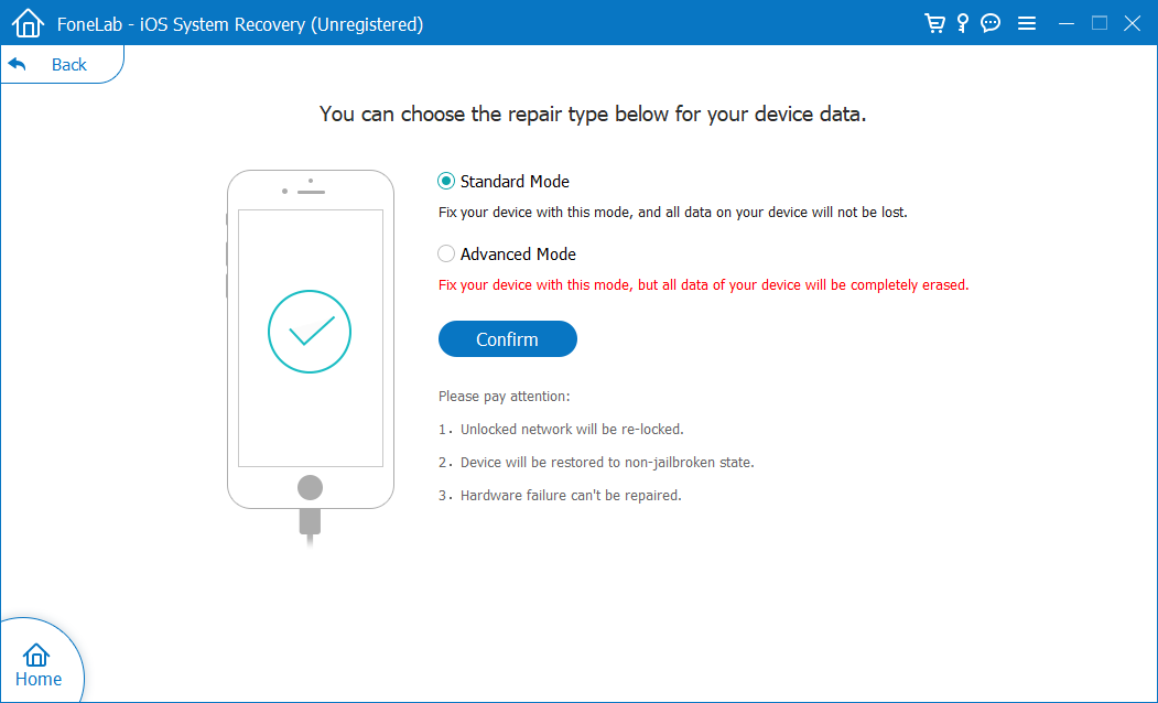 imyfone ios system recovery standard mode for iphone 8