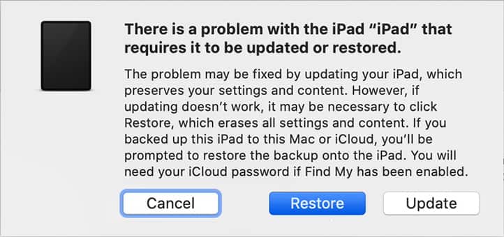 You Have to Restore iPad If It's Disabled