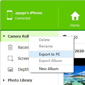 Migrate iPhone Photos to Laptop Computer on Windows 10