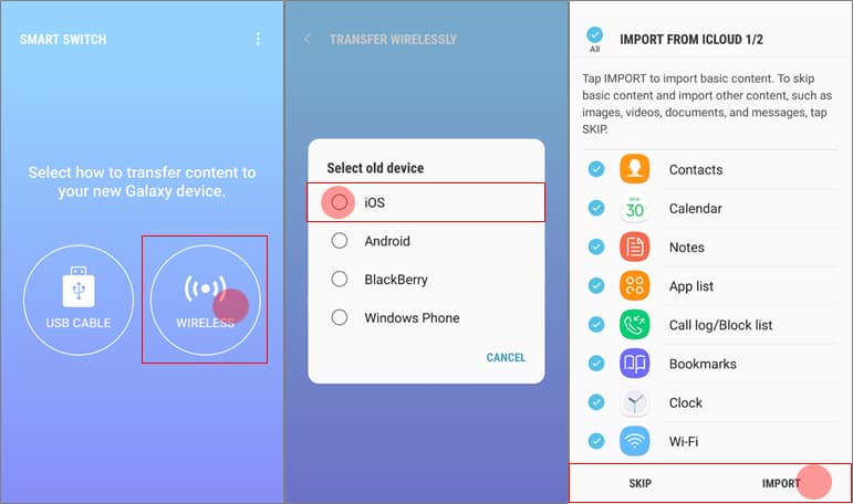 transfer data from iCloud to Samsung