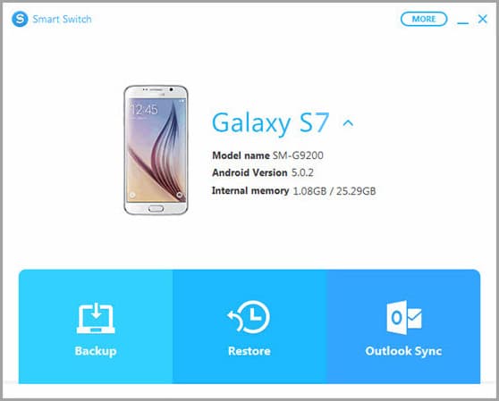 Samsung Smart Switch to transfer contacts