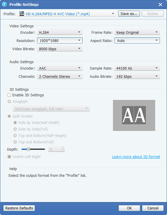 configure video settings