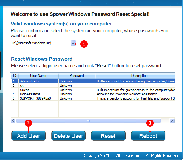 Vista Unlock User Account