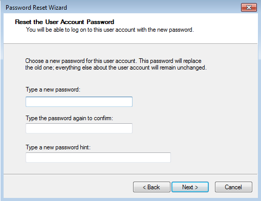 Windows 7 Password Resetting Tool